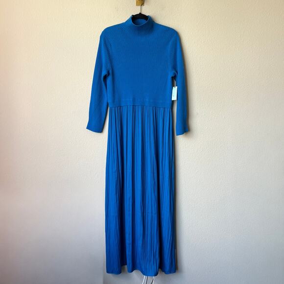 NWT NEW Anthropologie Cobalt Blue Layered Sweater Maxi Dress Size XL - Picture 2 of 6
